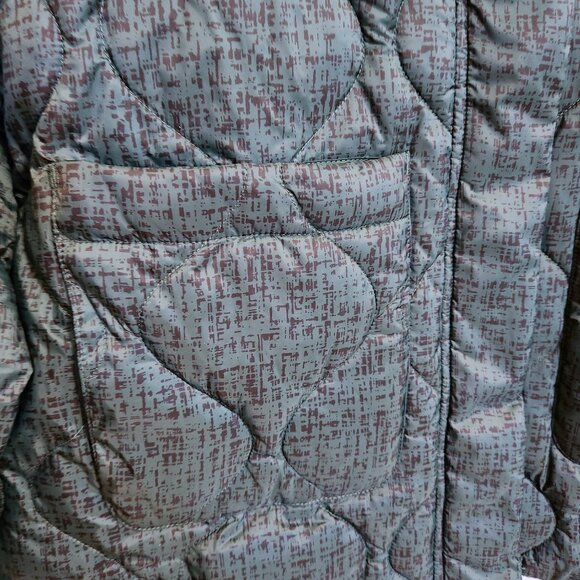 FLX Dark Green Puffer Jacket Cinchable Waist High Neck Zip and Snap Size… - Picture 7 of 16